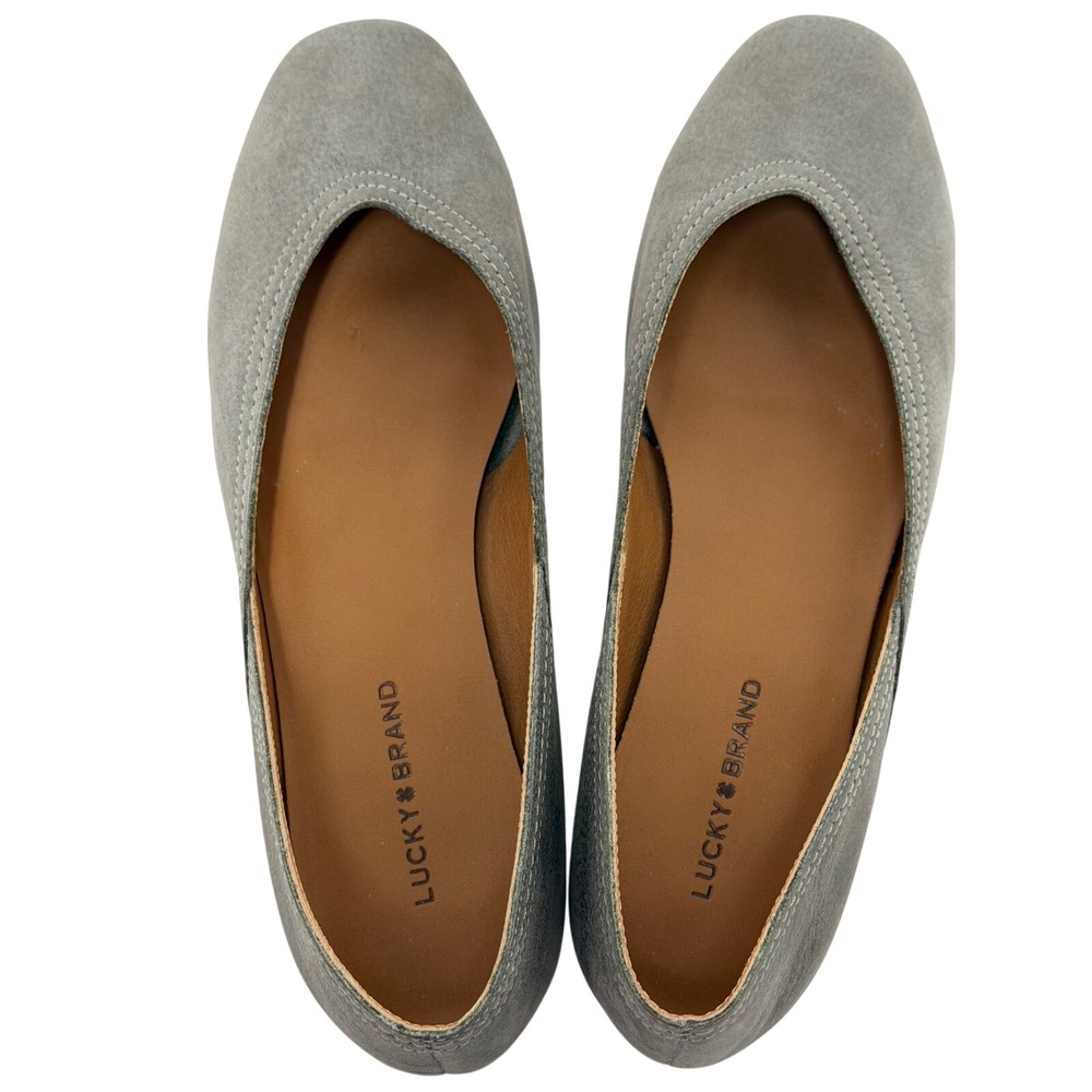 Lucky Brand Gray Suede Slip On Balletcore Minimalist Flats Women Size 9M